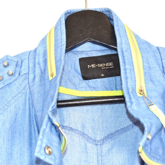 Korean Styled Lime Green and Jean Jacket - Picture 2 of 5